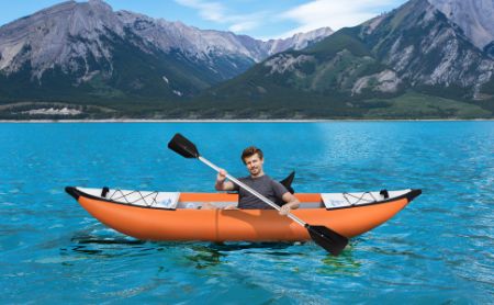 Inflatable Kayak Set with Paddle & Air Pump. Portable Recreational Touring Kayak Foldable Fishing Touring Kayaks. 1 Person