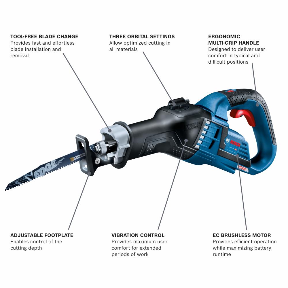 Bosch 18-volt Variable Speed Brushless Cordless Reciprocating Saw (Tool Only)
