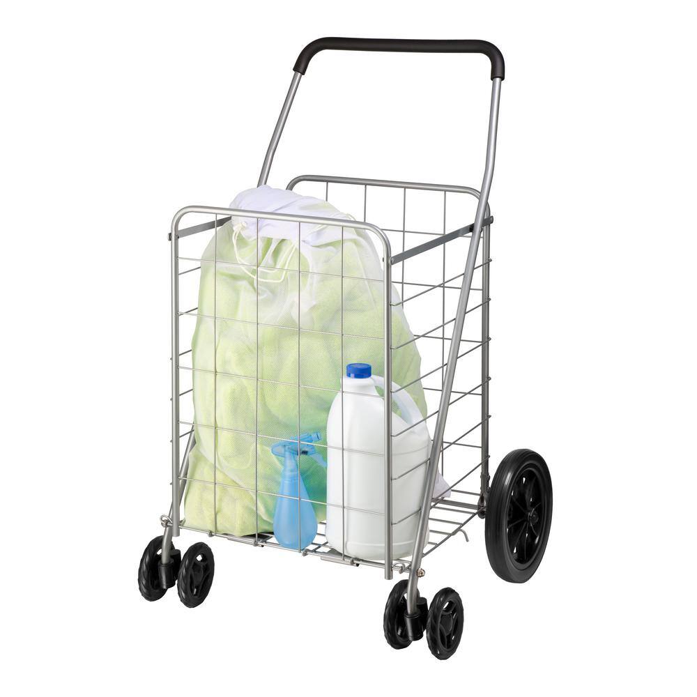 Honey-Can-Do CRT-09480 1-Compartment Steel 4-Wheeled Utility Cart in Silver