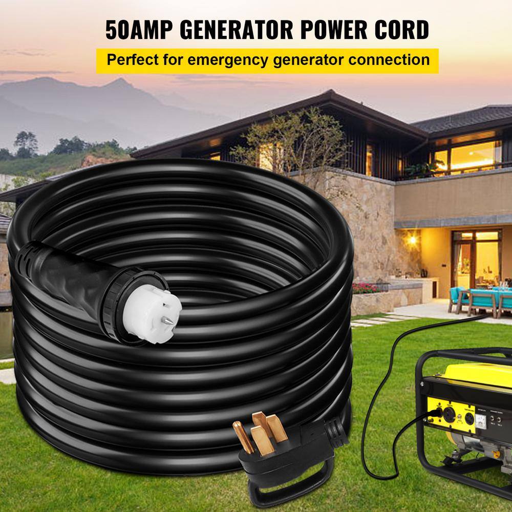 VEVOR FDJYCX75FTX50ACZ1V1 75 ft. 50 Amp 250-Volt Generator Extension Cord UL Listed Generator Power Cord with Twist Lock Connectors