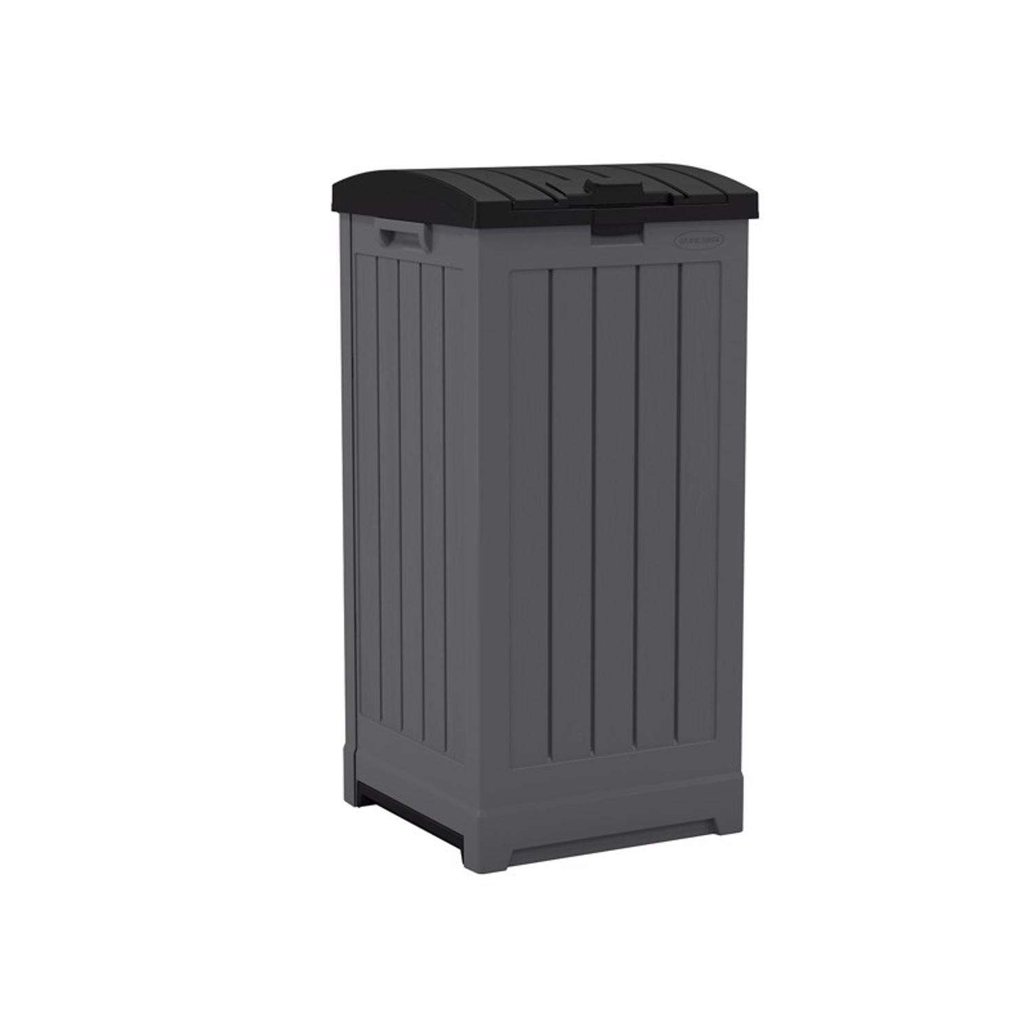 Suncast Trash Hideaway 39 gal Peppercorn Resin Trash Can Lid Included