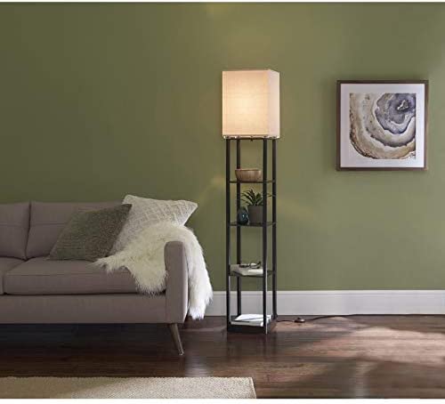 allen + roth  63-in Bronze Shelf Floor Lamp