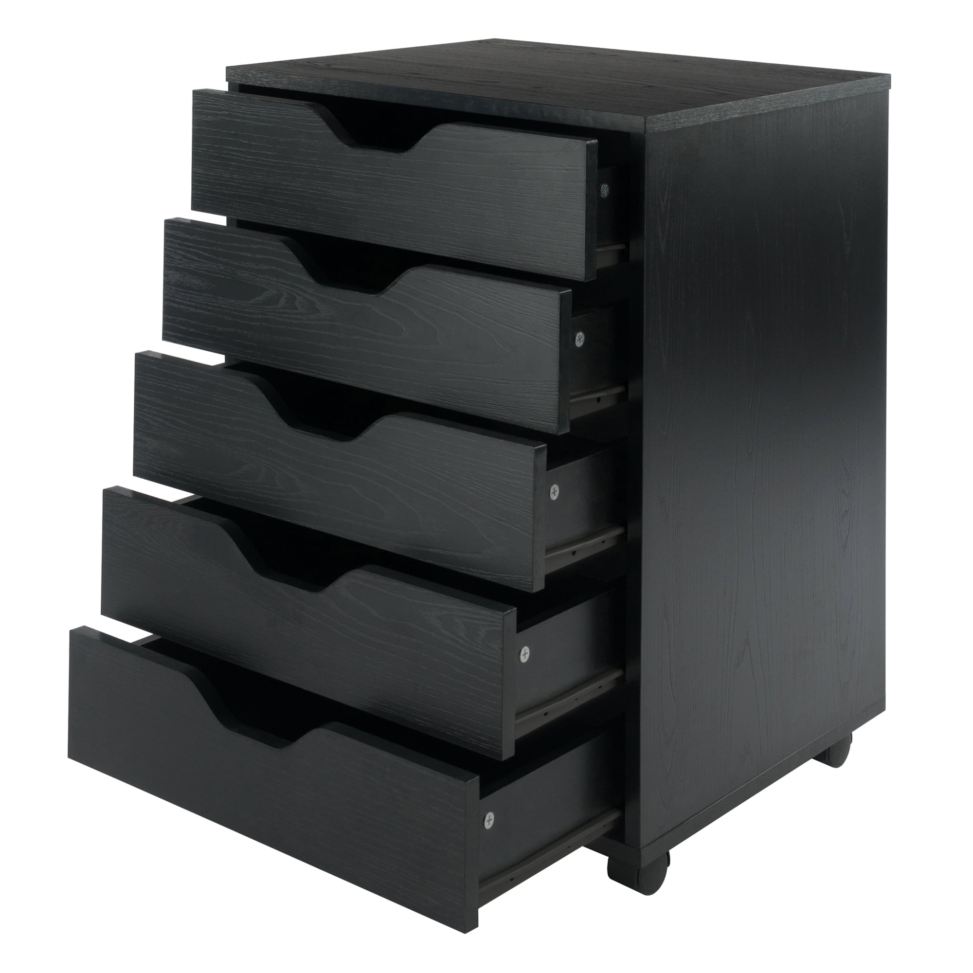 Winsome Wood Halifax 5-Drawer Mobile Cabinet. Black Finish