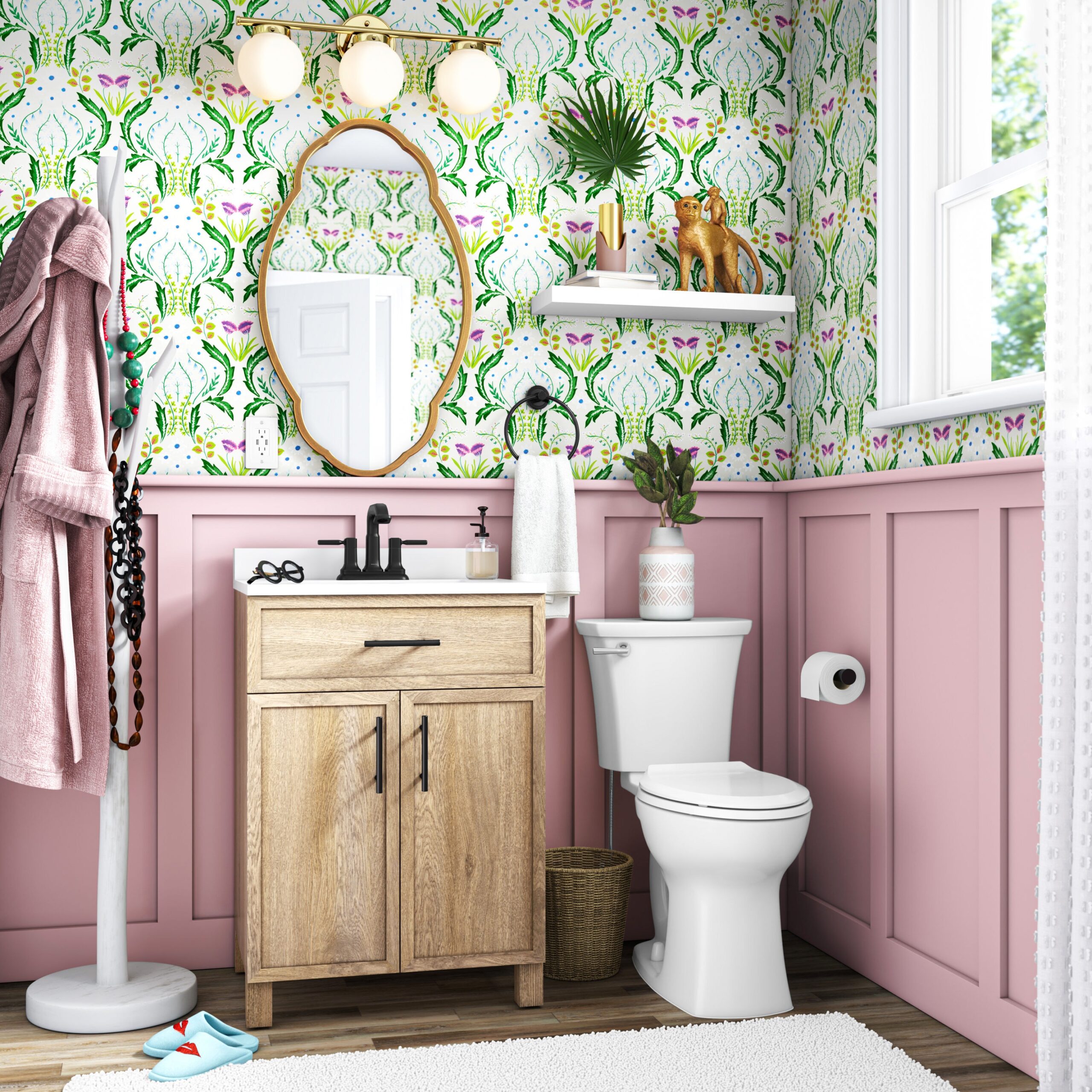 Style Selections Dolton 24-in Natural Oak Undermount Single Sink Bathroom Vanity with White Engineered Stone Top (Mirror Included)