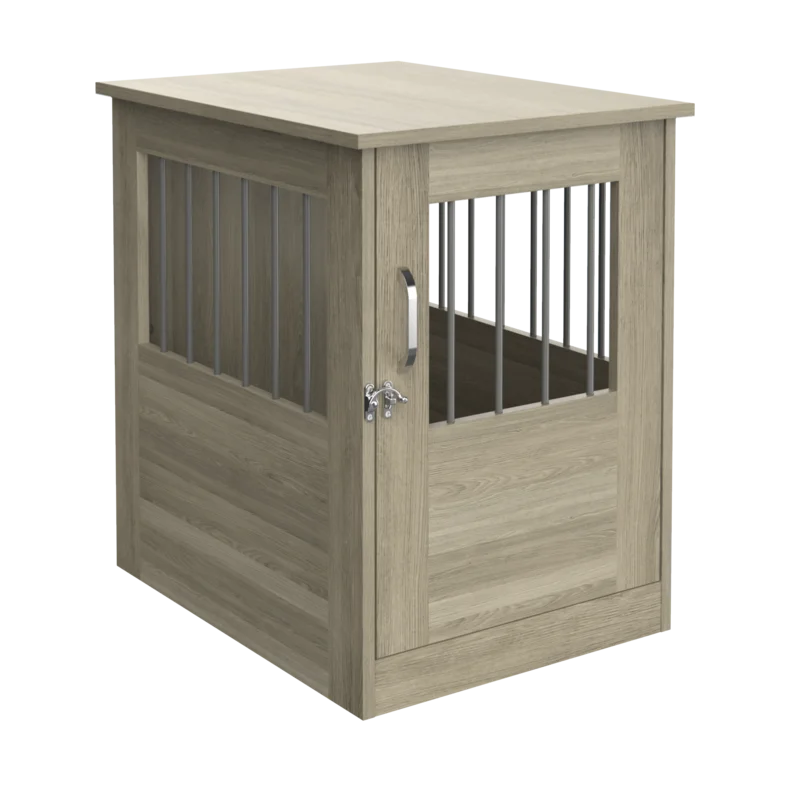 ClosetMaid Pet Crate End Table Furniture for Small Dogs or Cats Under 12 lbs. Earth Gray Wood Grain Finish