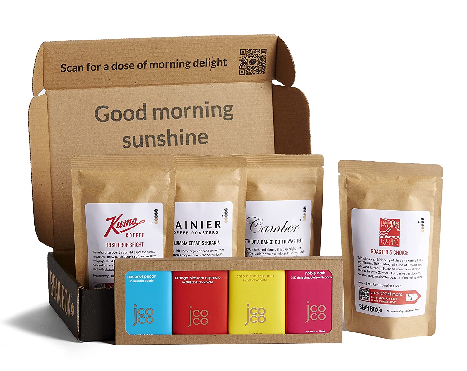 Bean Box Coffee. Chocolate Tasting Box. Specialty Coffee Gift Set. Ground. 8 Piece