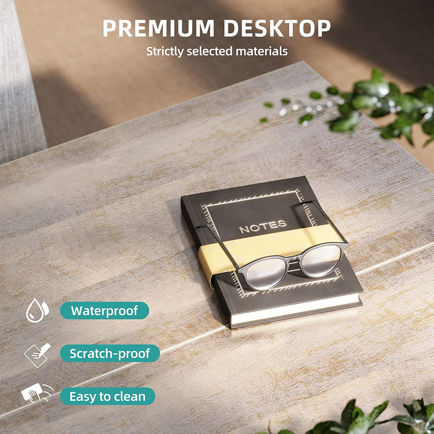 YITAHOME Coffee Table with Storage.Square Wood Modern Rustic Coffee Table for Living Room.Farmhouse Grey Wash Coffee Table.Coffee Table for Living Room with Barn Door and Half Open Storage Compartment