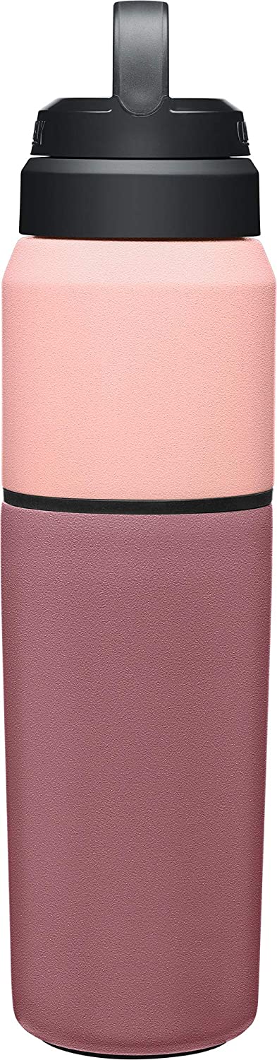 CamelBak MultiBev Water Bottle & Travel Cup – Insulated Stainless Steel.Terracotta Rose/Camellia Pink (CB2424601065)