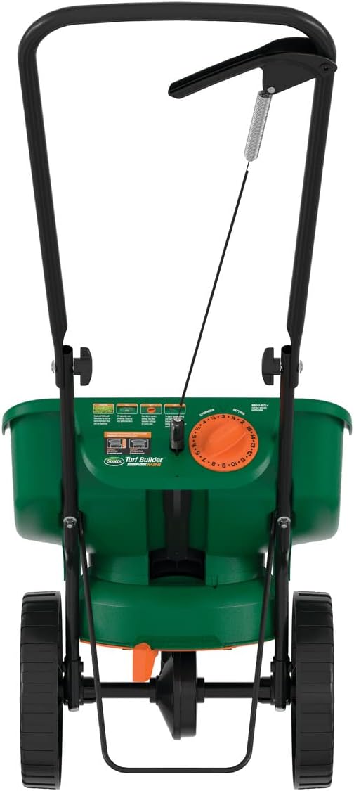 Scotts Turf Builder EdgeGuard Mini Broadcast Spreader - Holds Up to 5.000 sq. ft. of Lawn Product. Green