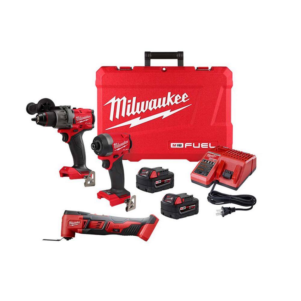 Milwaukee  M18 FUEL 18-V Lithium-Ion Brushless Cordless Hammer Drill and Impact Driver Combo Kit (2-Tool) with M18 Multi-Tool
