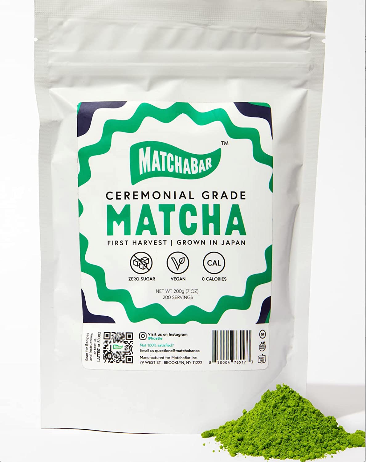 MATCHABAR Ceremonial Grade Matcha Green Tea Powder (200g Bag) | Premium. First Harvest Authentic Japanese Matcha | Healthy Antioxidants. Natural Energy. Amino Acids | For Perfect Matcha Latte Blend