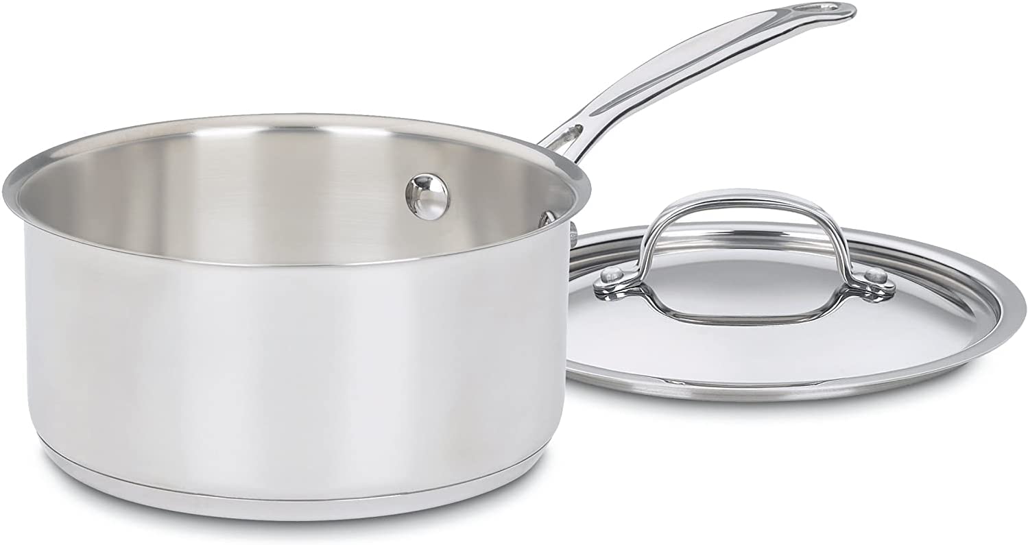 Cuisinart 719-18 2-Piece Chef-s Classic 7.5-in Stainless Steel Cooking Pan with Lid(s) Included