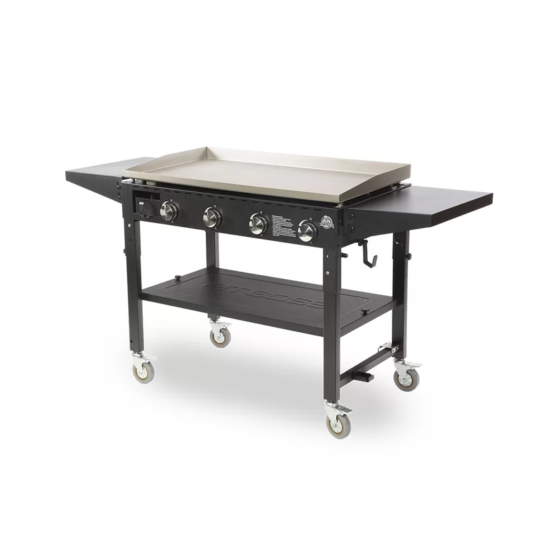 PIT BOSS PB757GS Cast Iron Gas Griddle. 4 Burner Standard. Black