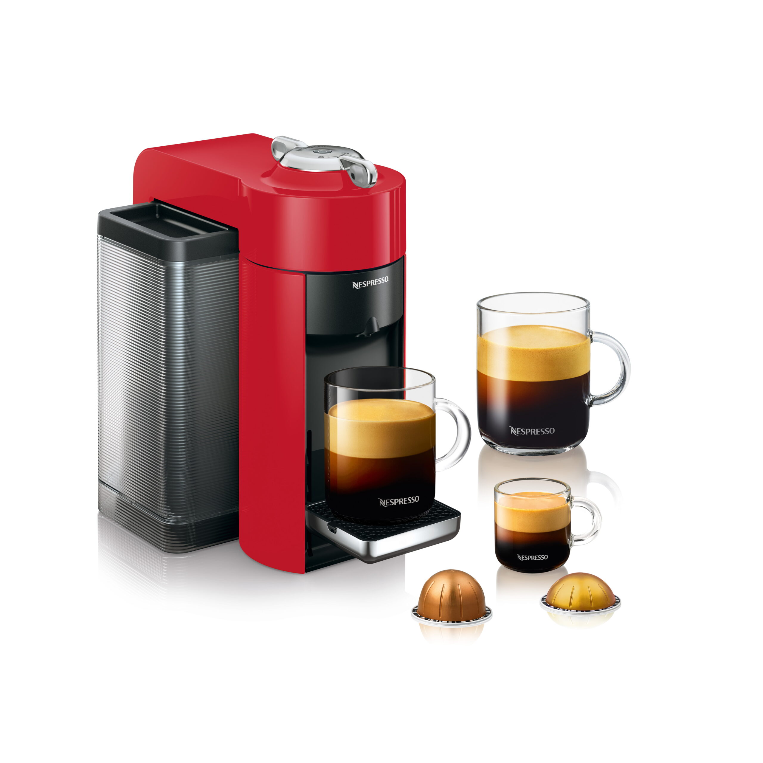 Nespresso Vertuo Coffee and Espresso Machine by De-Longhi. Red