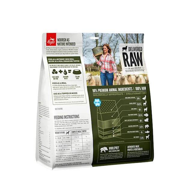 ORIJEN Tundra Recipe Grain Free High Protein Premium Raw Meat Freeze Dried Dog Food. 16 oz.