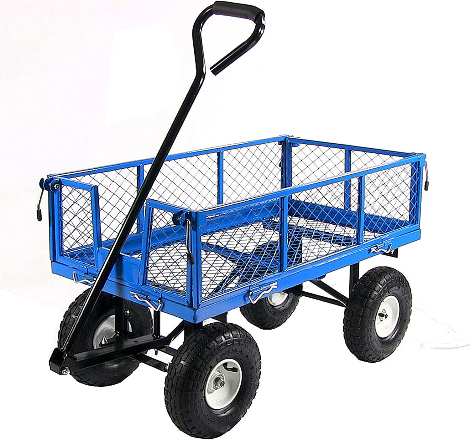 Sunnydaze QH-UC008-BL Utility Steel Garden Cart. Heavy-Duty 400 Pound Capacity