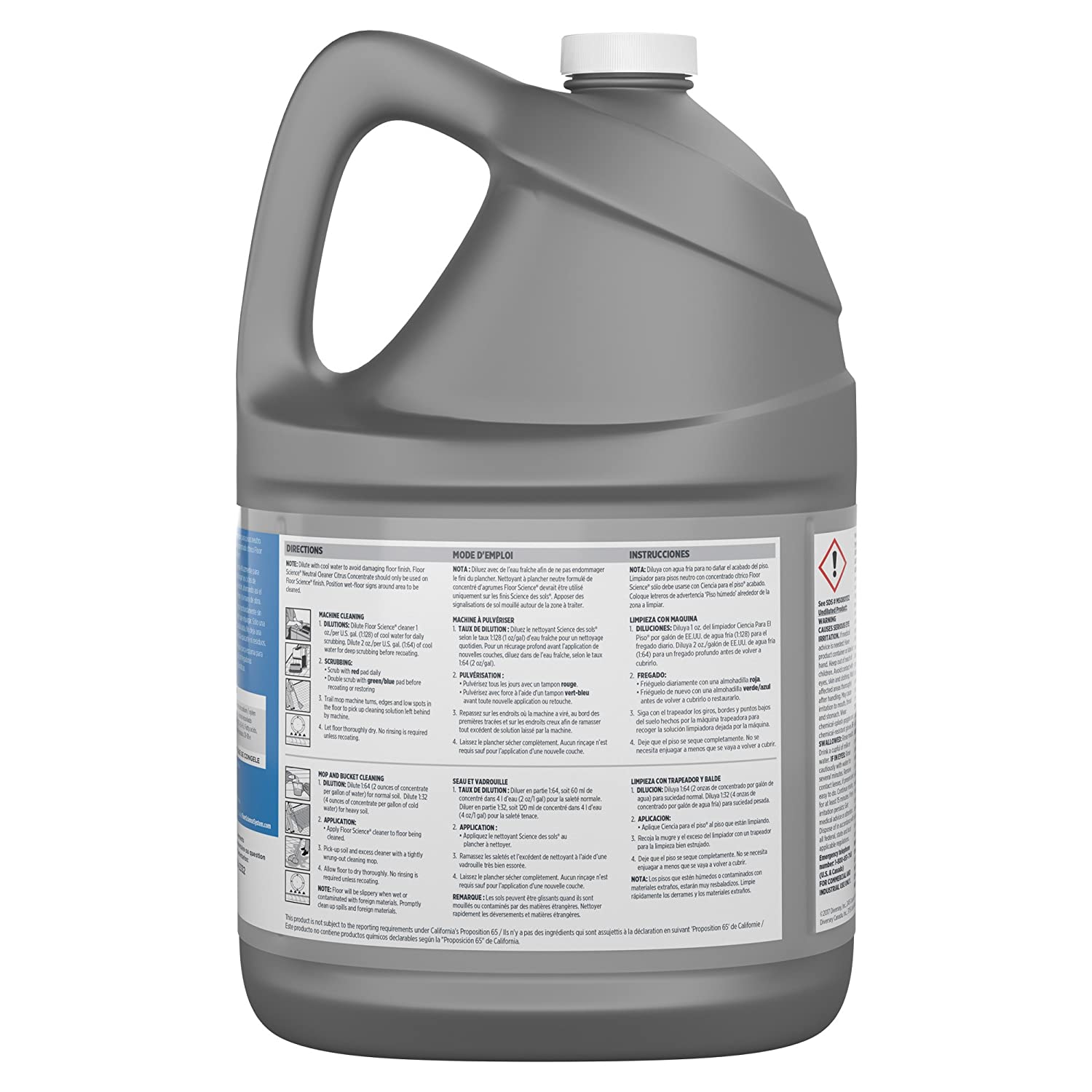 Diversey CBD540441 Floor Science Professional Neutral Floor Cleaner. 1 Gallon Concentrate. (4 Pack)