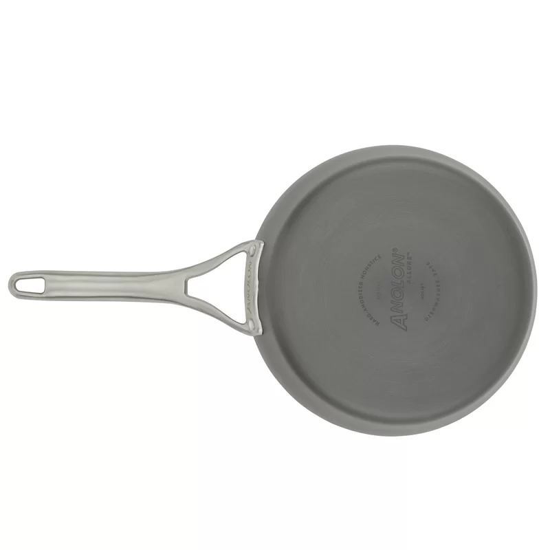 Anolon 81386 Allure Hard Anodized Nonstick Saute Fry Pan with Lid. 3 Quart. Dark Gray