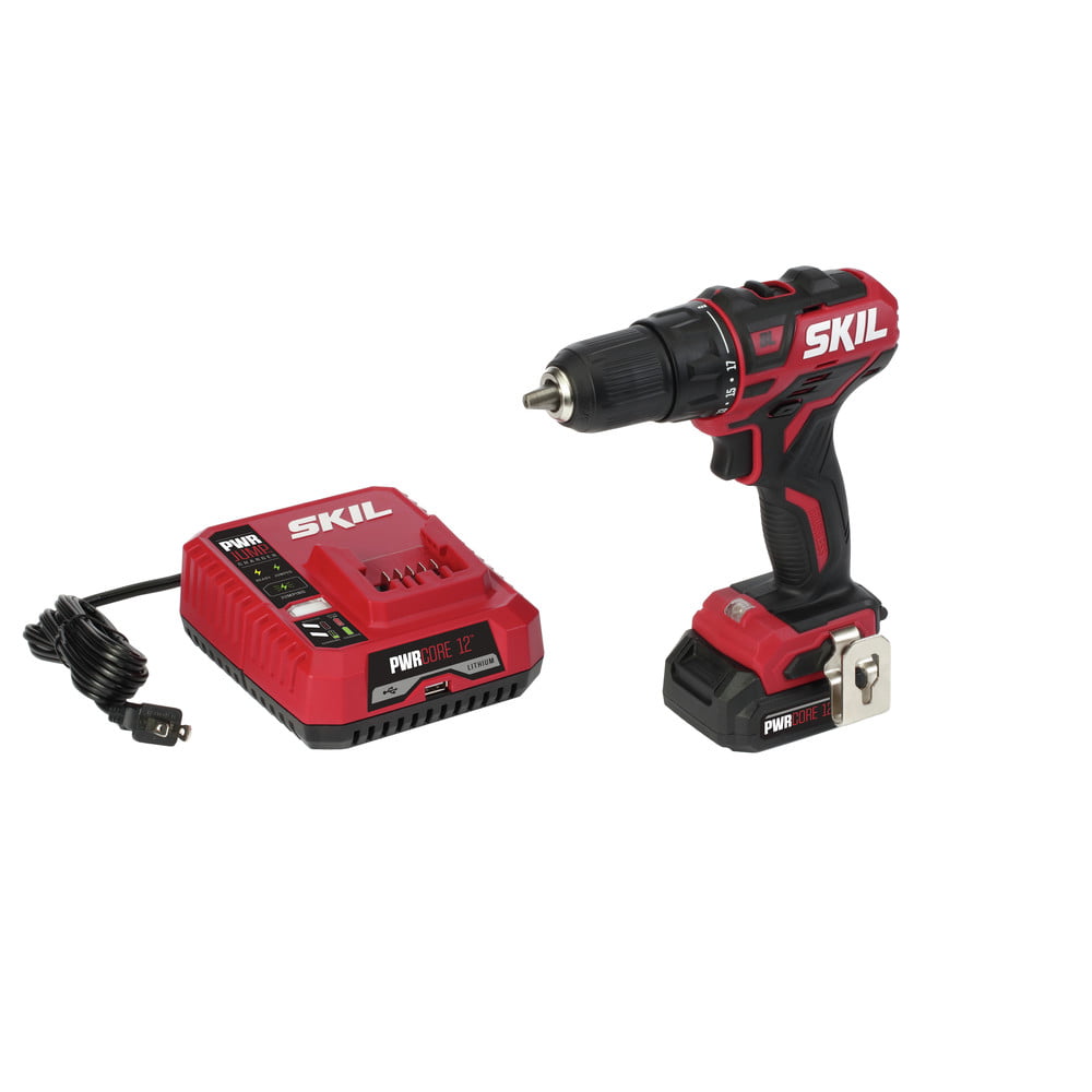 SKIL PWR CORE 12™ Brushless 12-Volt 1/2 In. Cordless Drill Driver Kit with 2.0Ah Lithium-Ion Battery and Charger . DL529002