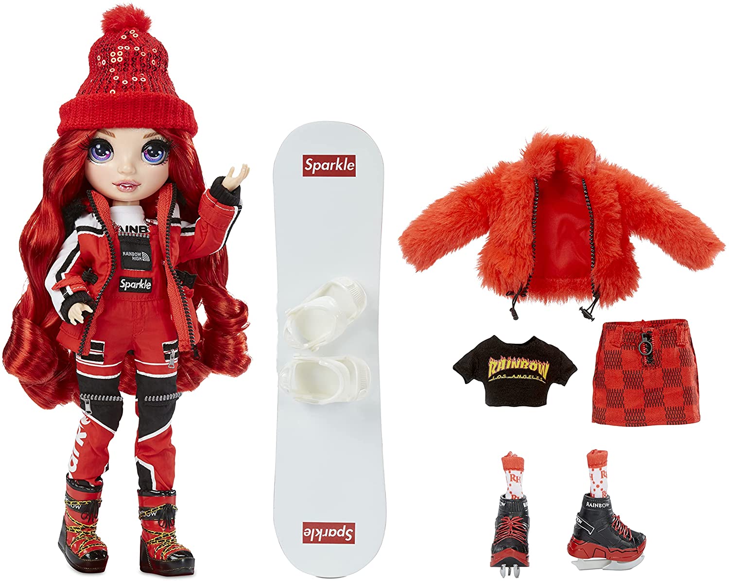 Rainbow High Winter Break Ruby Anderson – Red Fashion Doll & Playset