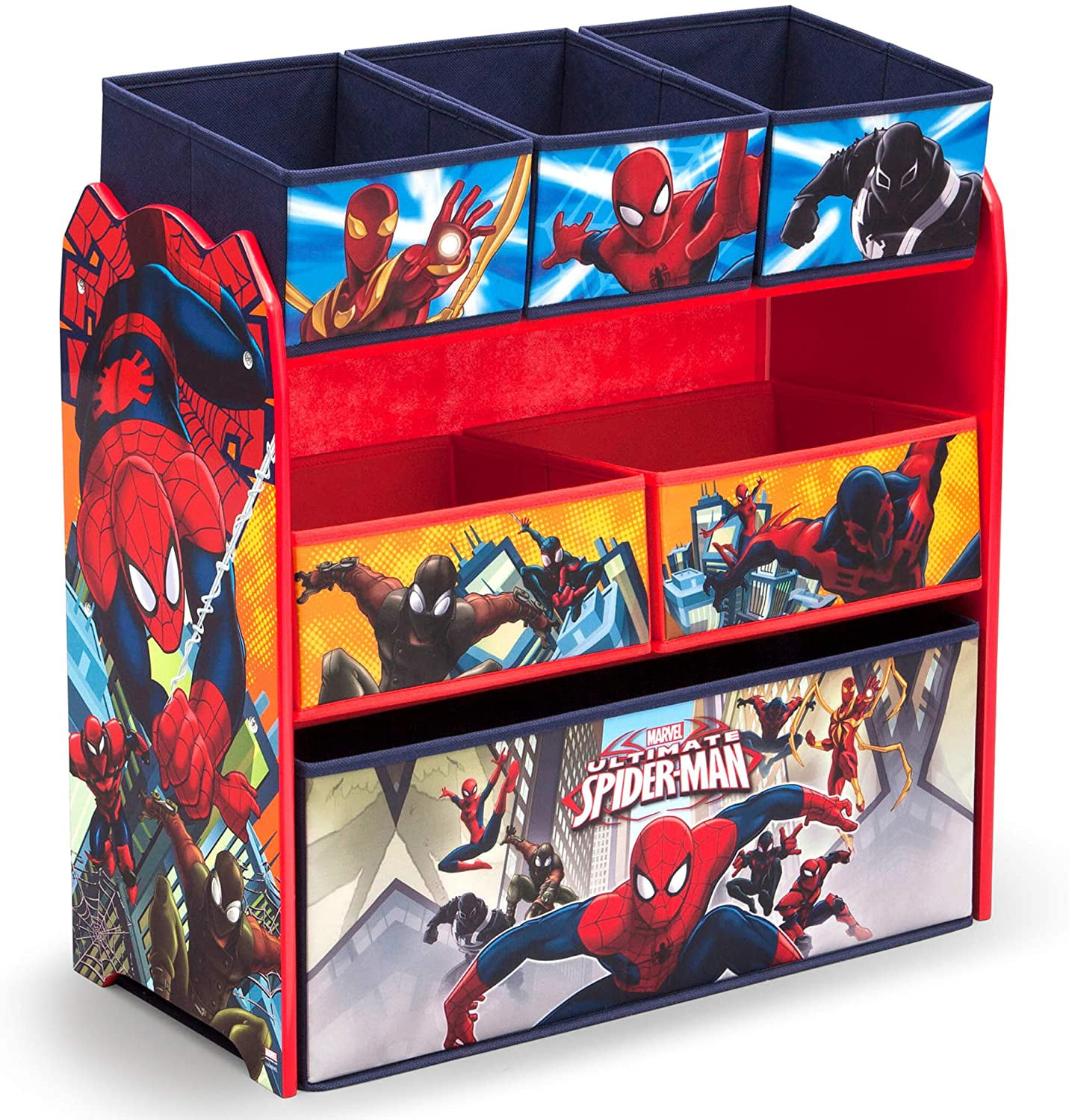 Marvel Spider-Man 6 Bin Design and Store Toy Organizer by Delta Children. Greenguard Gold Certified