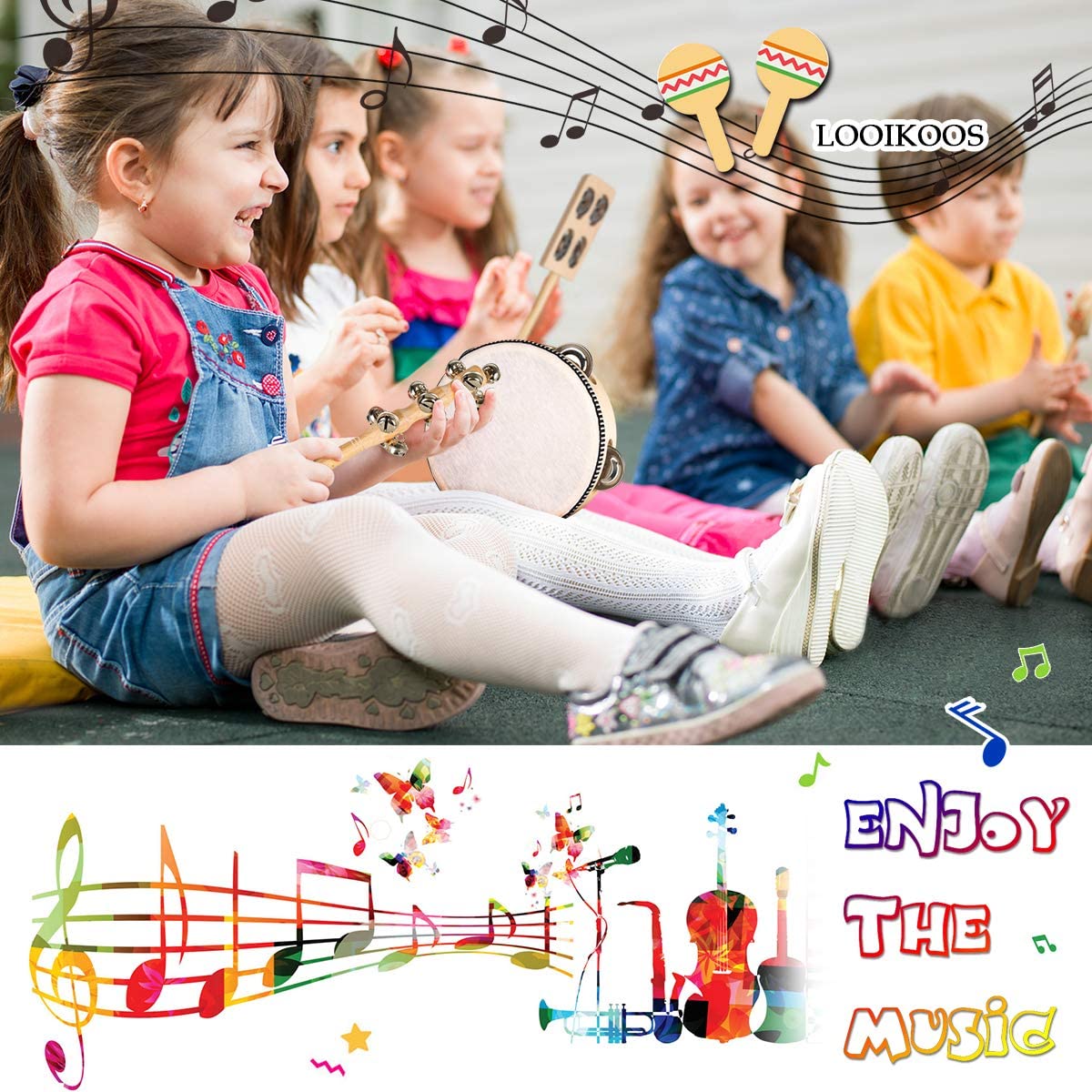 LOOIKOOS Toddler Musical Instruments. Eco Friendly Musical Set