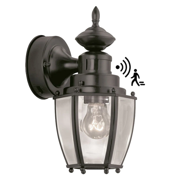 Harbor Breeze  1-Light 11.75-in Black Outdoor Wall Light