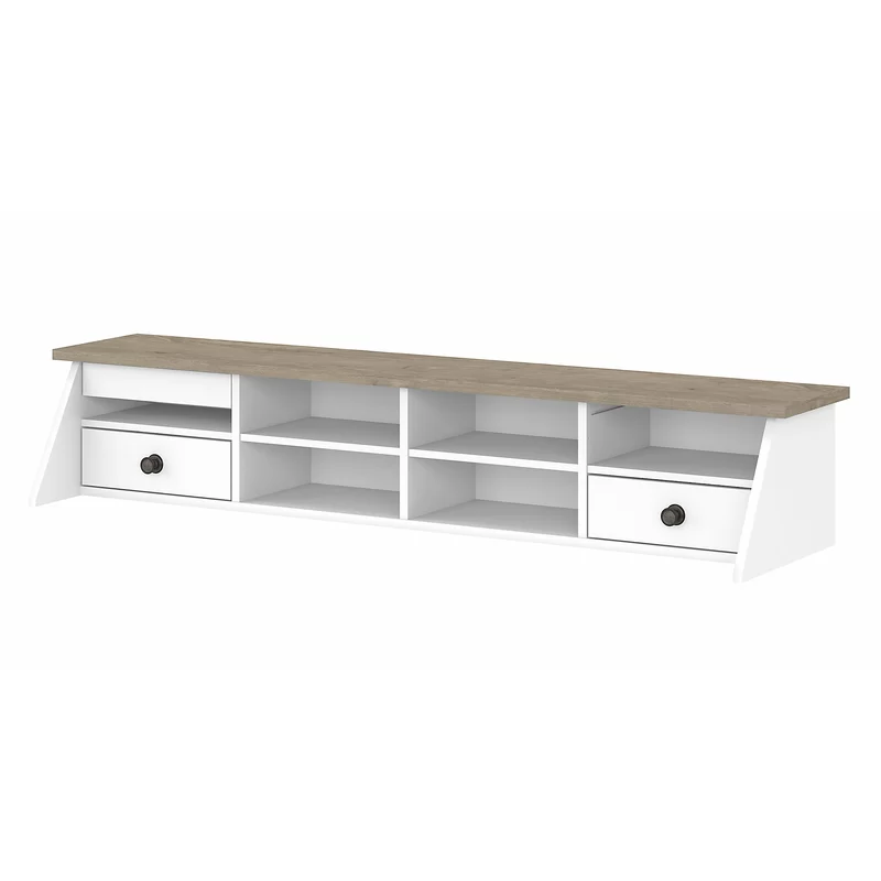 Bush Furniture Mayfield Desktop Organizer in Shiplap Gray / White - Engineered Wood