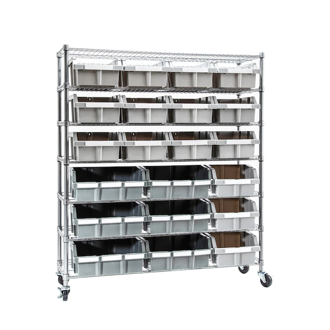 Seville Classics WEB678 48-in W x 14-in D x 52.5-in H 7-Tier Extra-Large NSF 21-Bin Rack