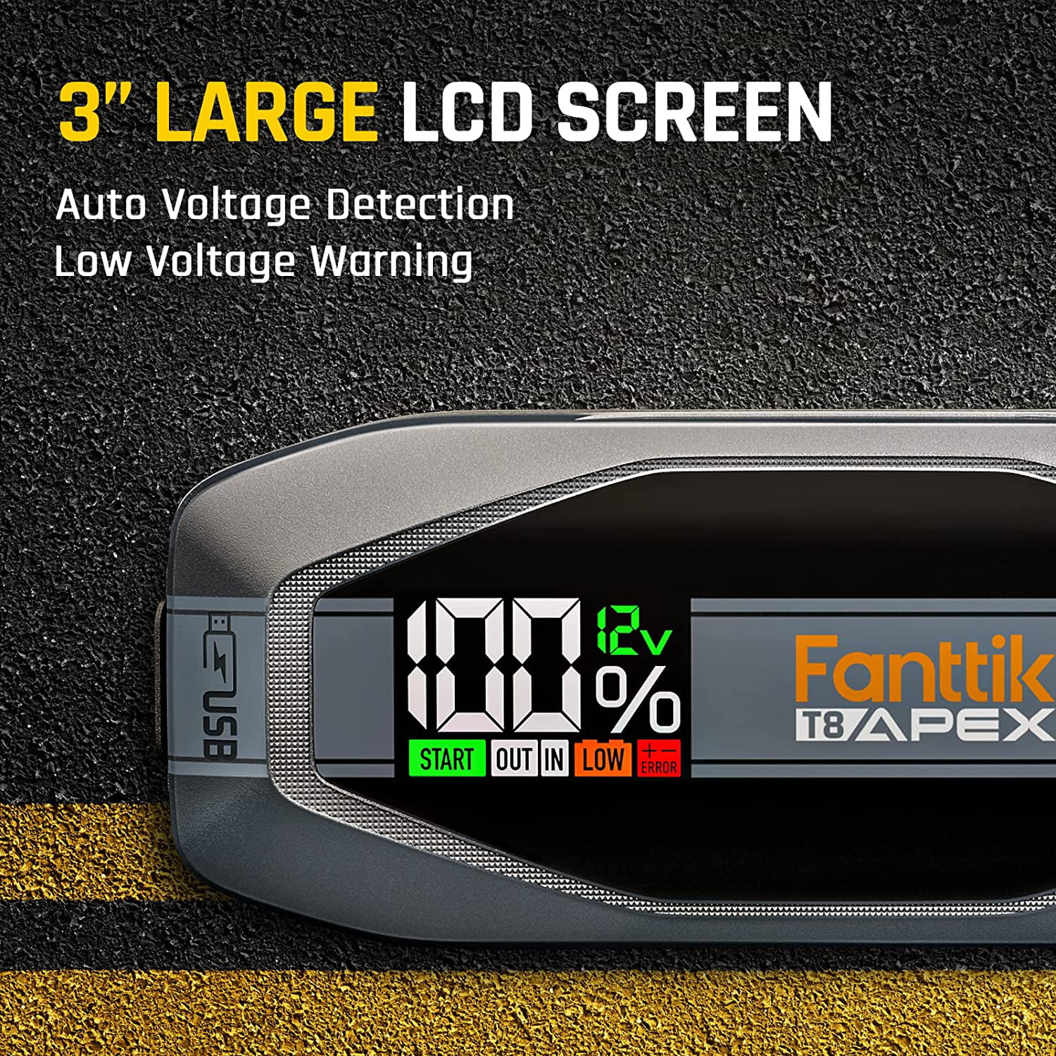 Fanttik 2000 Amp Jump Starter. 12V Car Battery Booster. 65W Two-Way Fast Charging