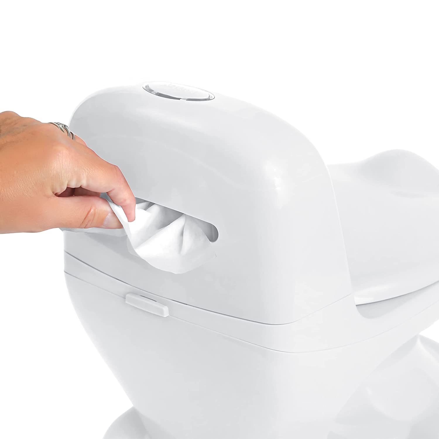 Nuby My Real Potty Training Toilet with Life-Like Flush Button & Sound for Toddlers & Kids. White