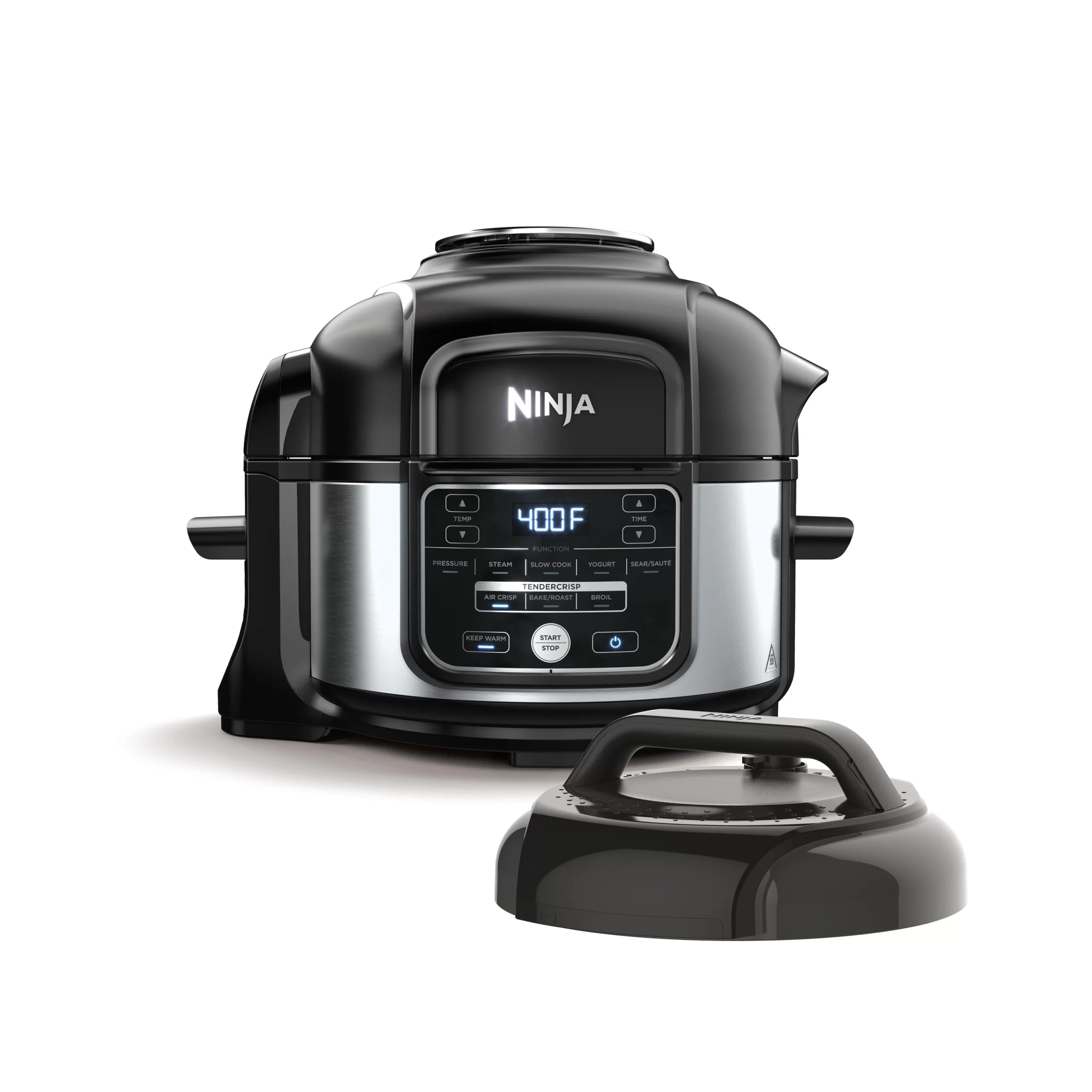Ninja OS101 Foodi 9-in-1 Pressure Cooker and Air Fryer with Nesting Broil Rack. 5 Quart. Stainless Steel