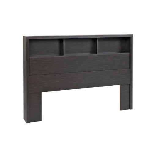 Prepac District Modern Double/Queen Storage Headboard. Washed Black