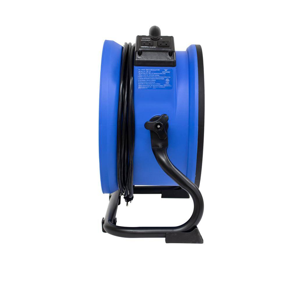 XPOWER FC-300A FC-300A 1/4 HP 2100 CFM 4 Speed Portable Multipurpose 14″ Heavy Duty Shop Fan Air Circulator with Built-in Power Outlets