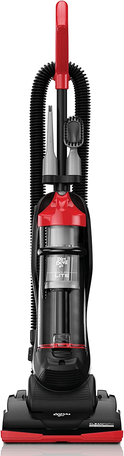 Dirt Devil Endura Lite Bagless Vacuum Cleaner. Small Upright for Carpet and Hard Floor. Lightweight. UD20121PC. Red