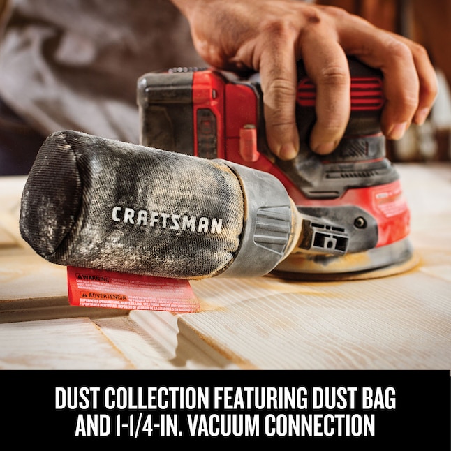 CRAFTSMAN Power Sanders CMCW220B V20 20-Volt Cordless Random Orbital Sander with Dust Management
