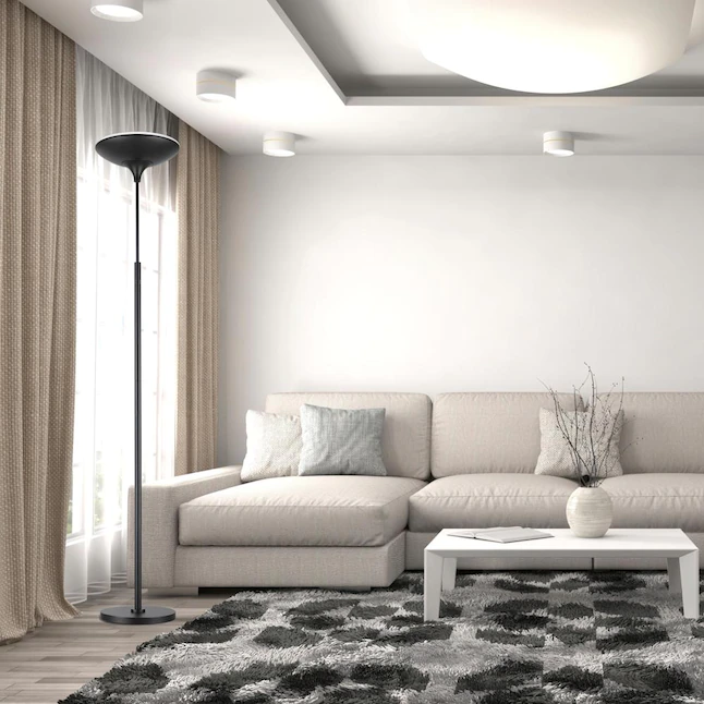 Globe Electric  70.9-in Black Torchiere Floor Lamp