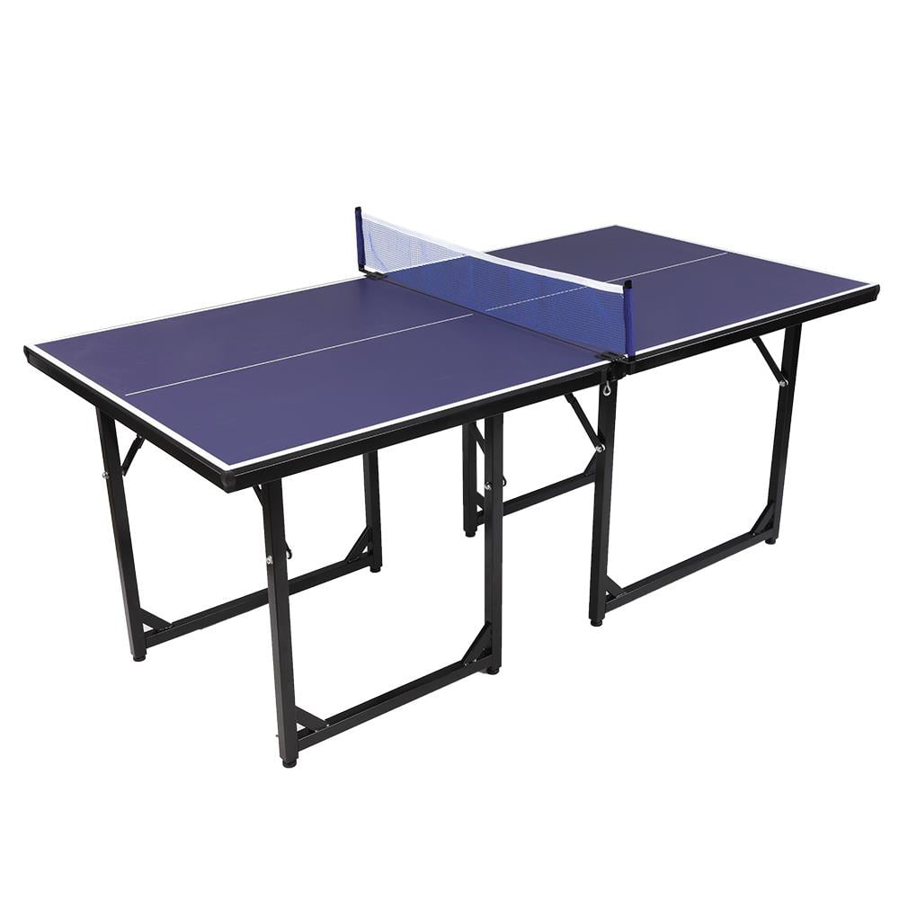 SalonMore Table Tennis Table for Small Spaces. Portable Table with Ping Pong Net. for Indoor and Outdoor Games