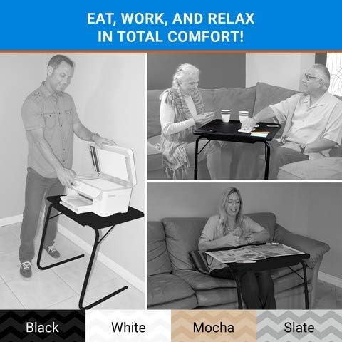 Table-Mate II - Adjustable Folding TV Dinner & Laptop Tray. Silver