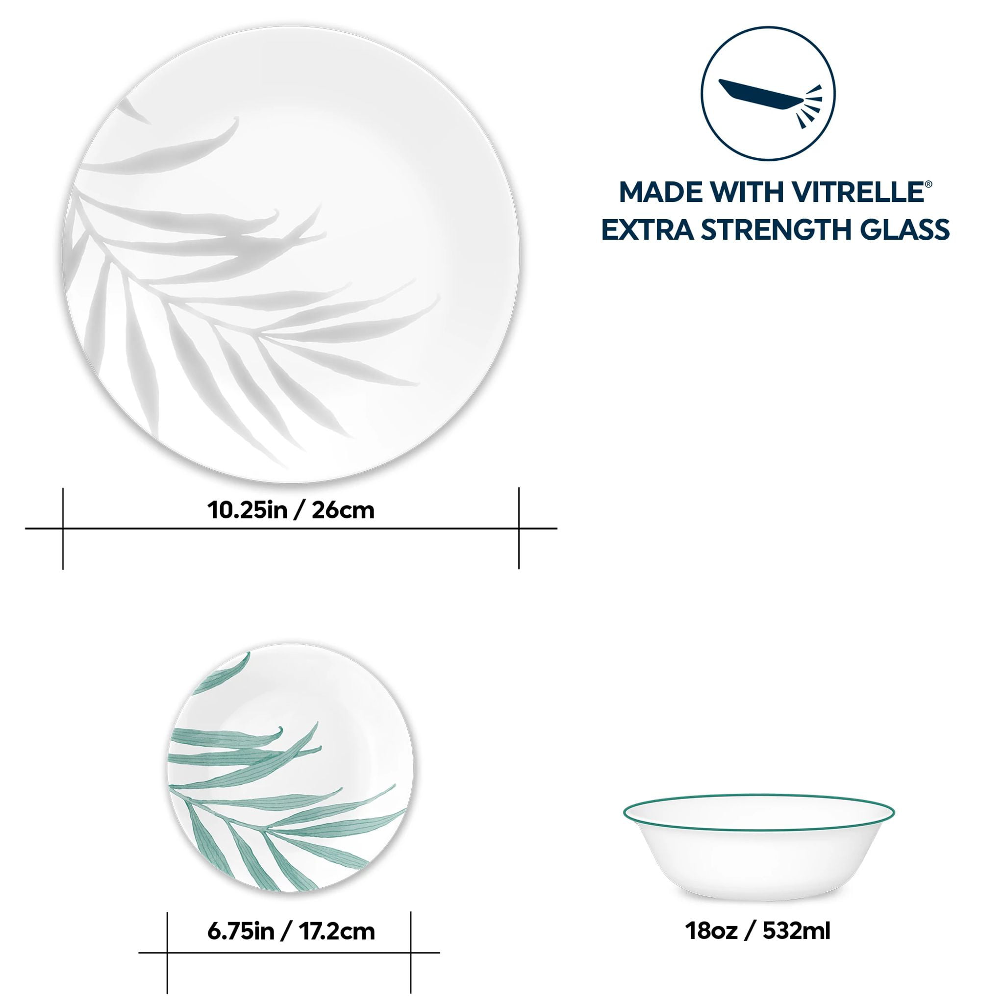 Corelle Solar Print 18-piece Dinnerware Set. Service for 6