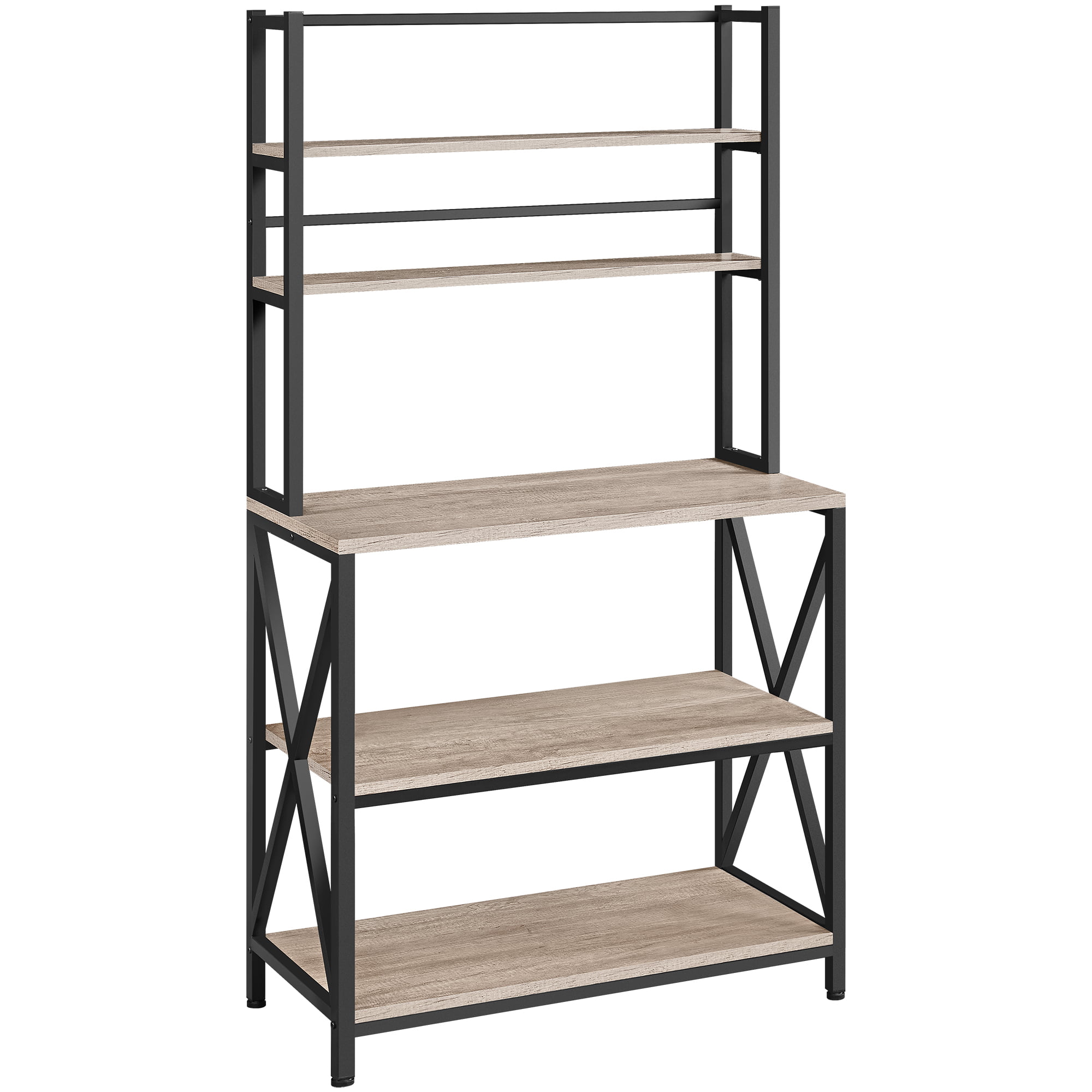 Easyfashion 16″W x 35.5″D x 64.5″H 5-Shelf Freestanding Shelves. Gray