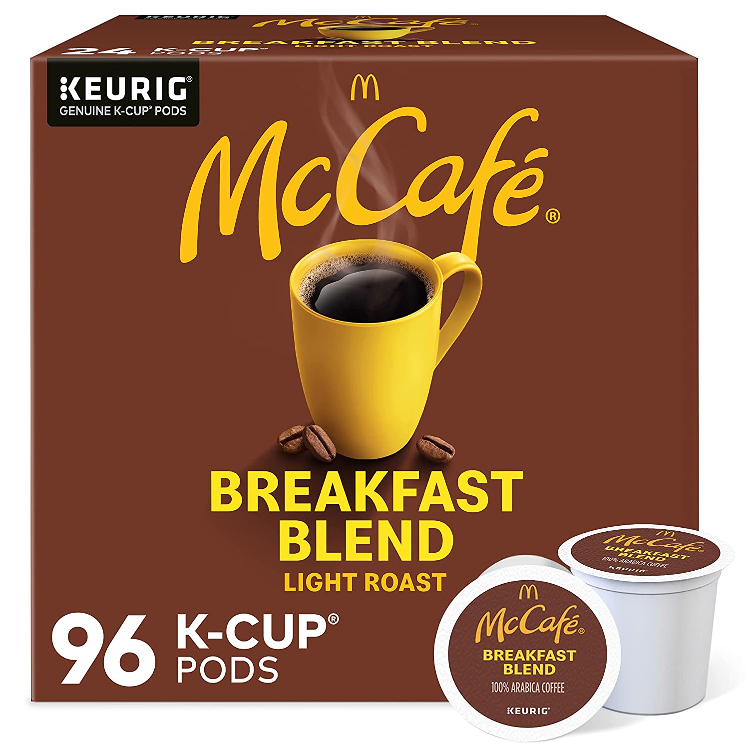 McCafé Breakfast Blend. Keurig Single Serve K-Cup Pods. Light Roast Coffee Pods. 96 Count