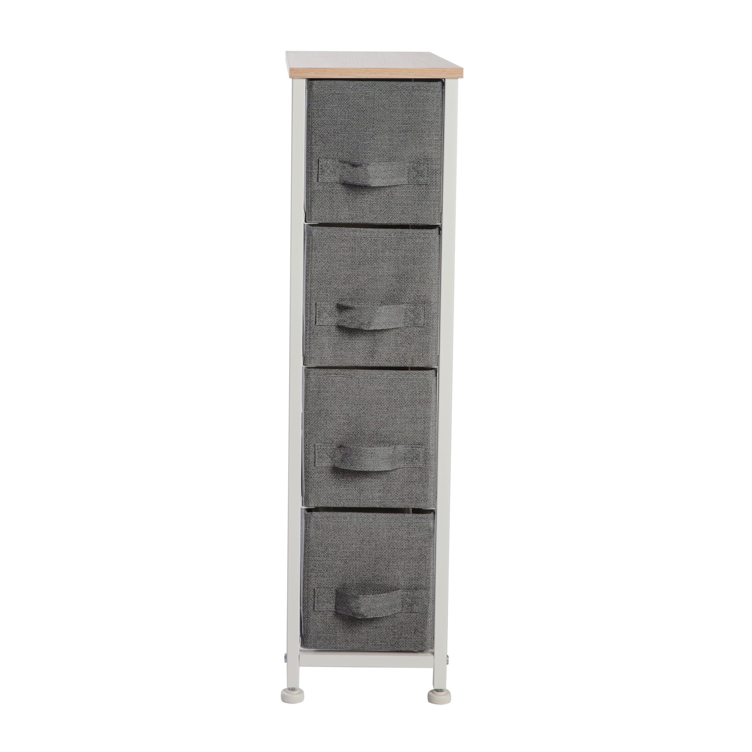 Simplify Gray 4 Drawer Narrow Storage Chest