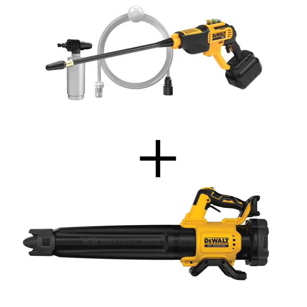 DEWALT DCPW550P1W722B 20V MAX 550 PSI 1.0 GPM Cold Water Cordless Electric Power Cleaner with (1) 5Ah Battery and Leaf Blower (Tool Only)