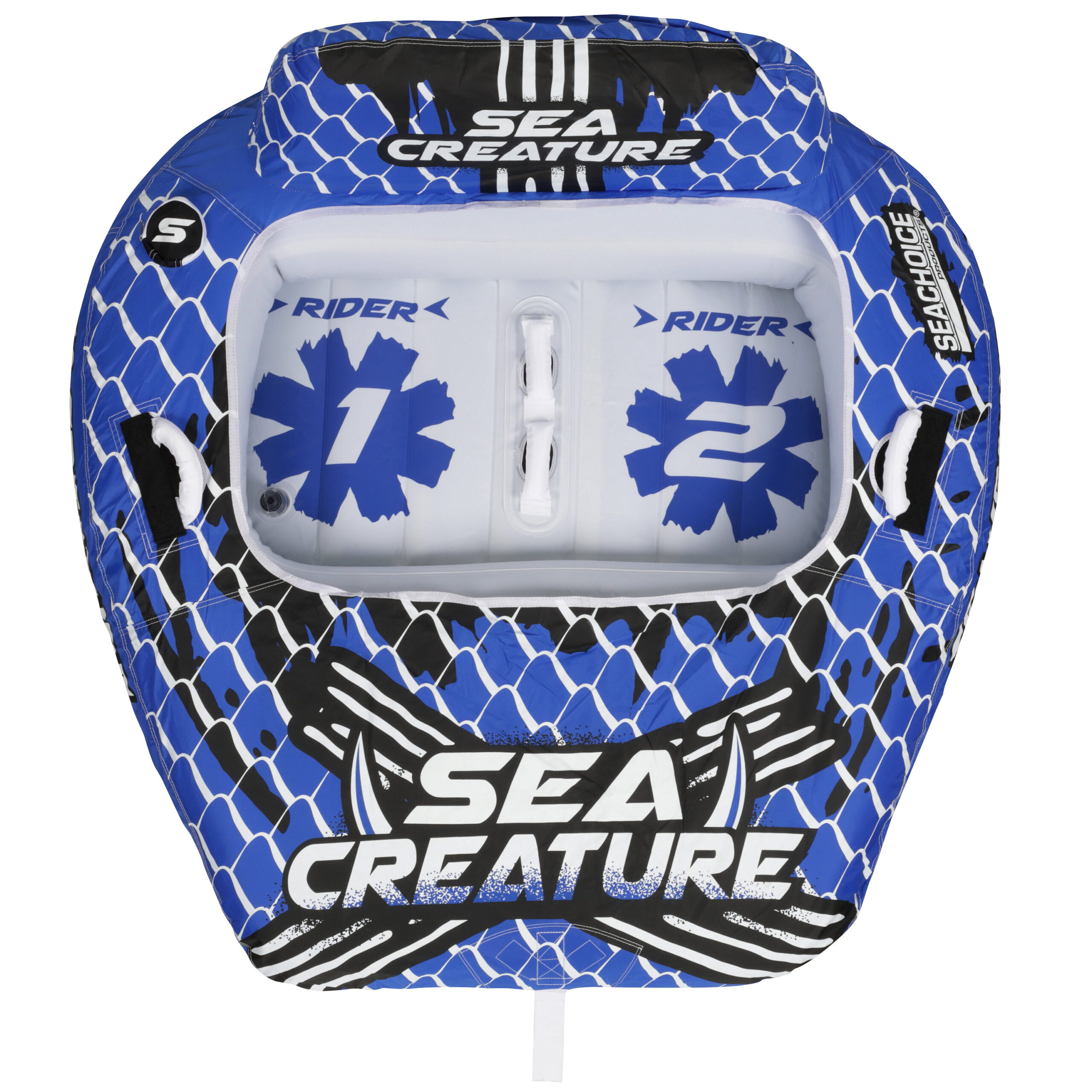 Seachoice Sea-Creature Towable Tube. Open Top Boat Tube w/ Backrests. 2 Person. 60 In. X 58 In.