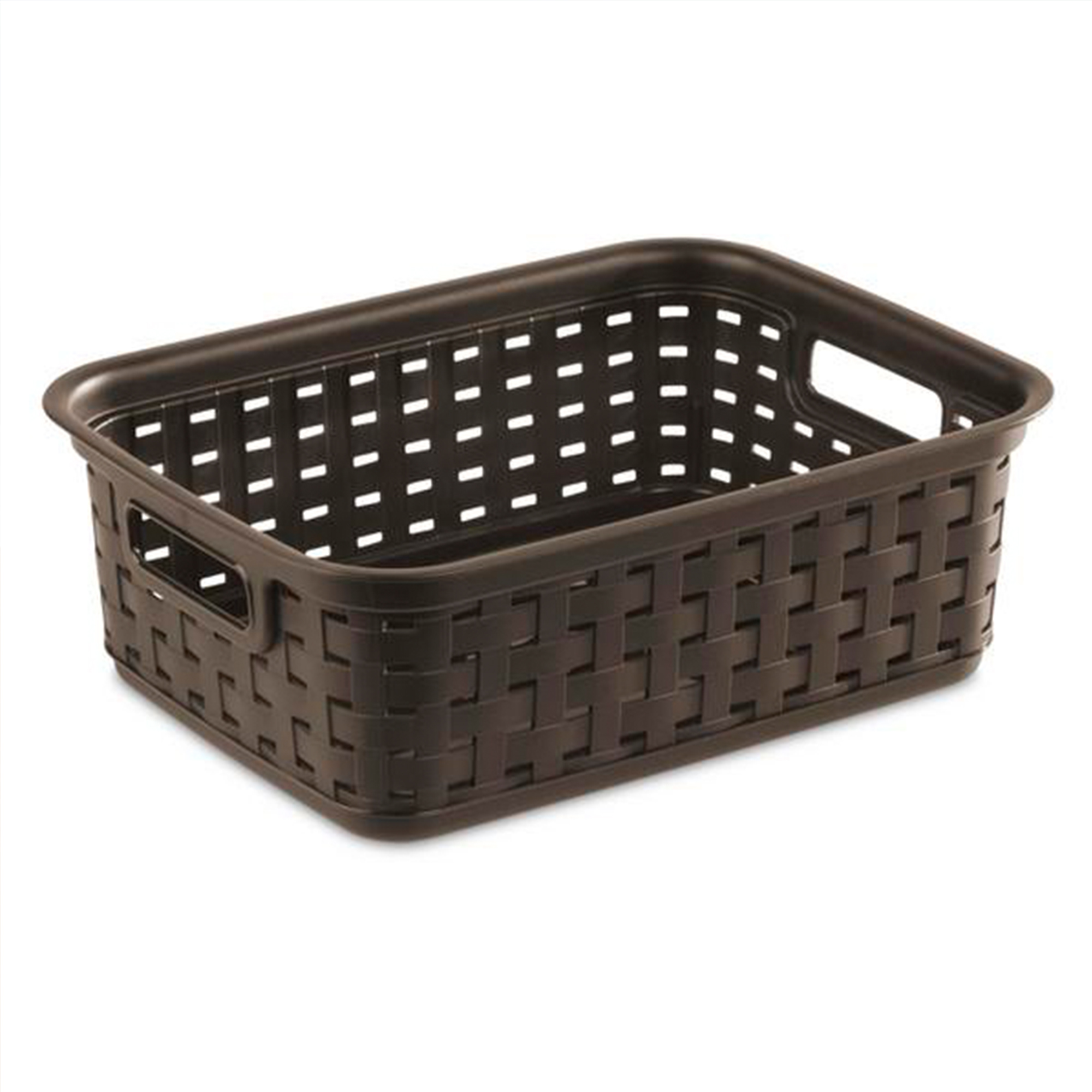 Sterilite Small 11 Inch Long Weave Storage Basket Organizer. Espresso (128 Pack)