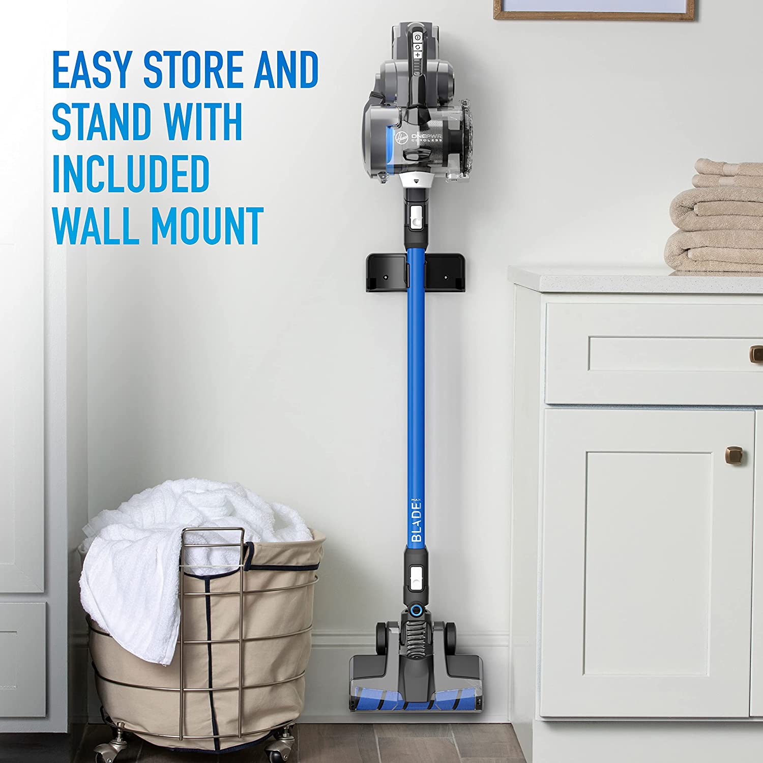 Hoover ONEPWR Blade Max Hard Floor. Cordless Stick Vacuum Cleaner. Lightweight. BH53353V. Blue