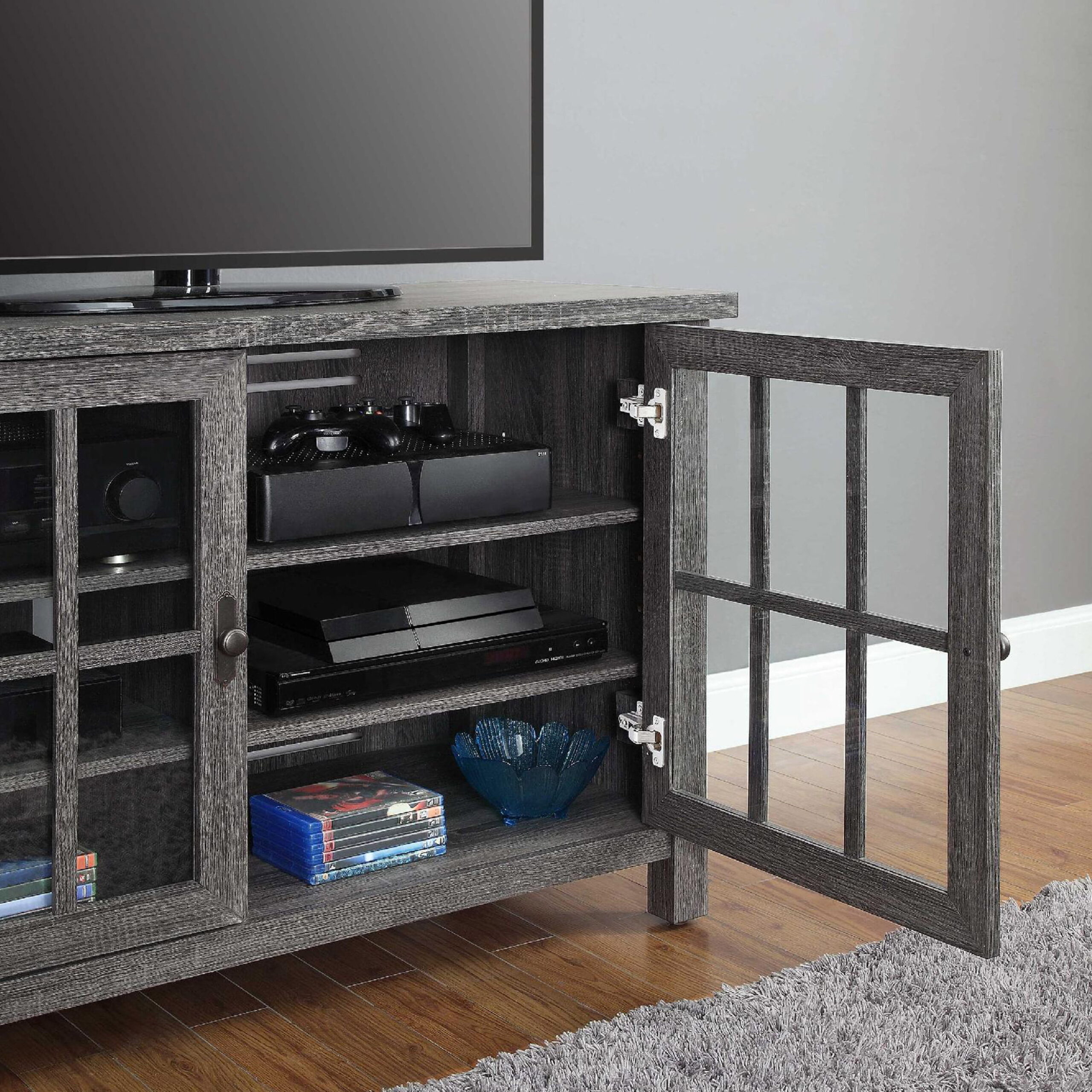 Better Homes & Gardens Oxford Square TV Stand for TVs up to 55″. Gray