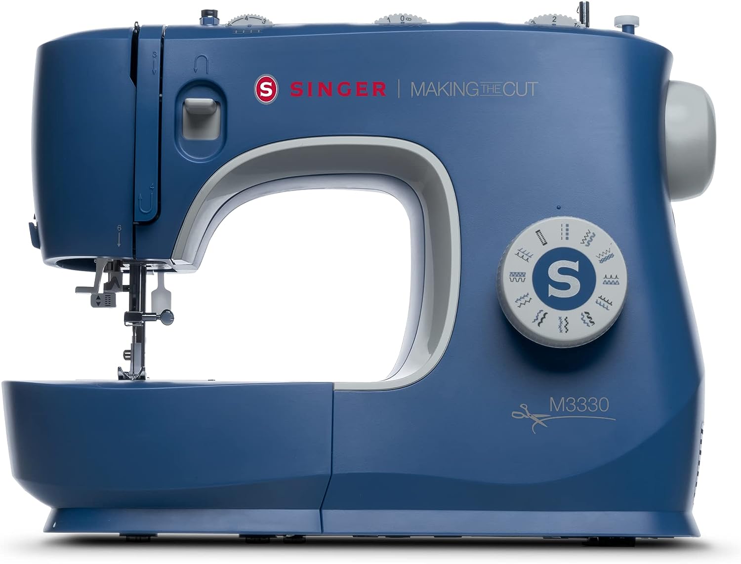 SINGER Making The Cut Sewing Machine with 97 Stitch Applications & Accessory Kit M3330. Simple & Easy To Use. Perfect For Beginners. Blue.