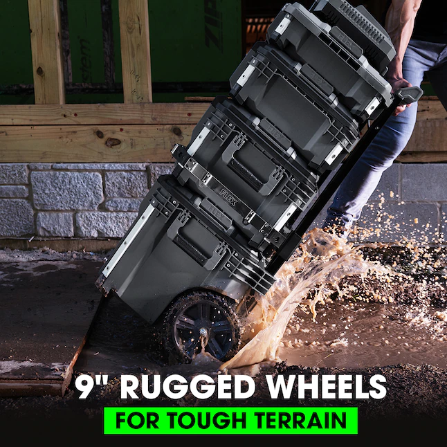 FLEX FSM1101 STACK -3 PACK 3-Piece Storage System 22-in Gray Plastic and Metal Wheels Lockable Tool Box